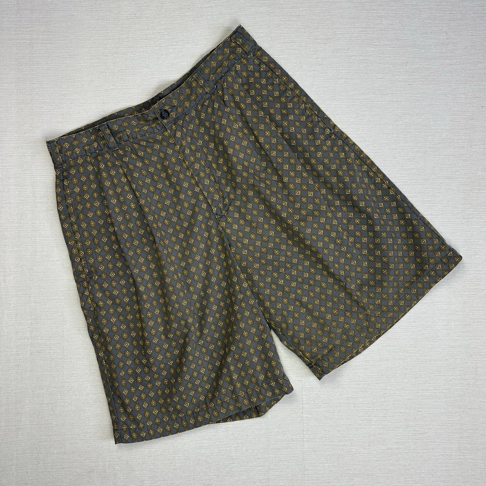 Vtg 90s Gap Shorts Pleated Chino Repeating Pattern Men 30 Preppy Old Money